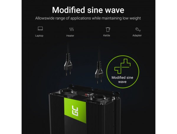 Įtampos keitiklis iš 12V į 220V 3000 6000W Green Cell-3