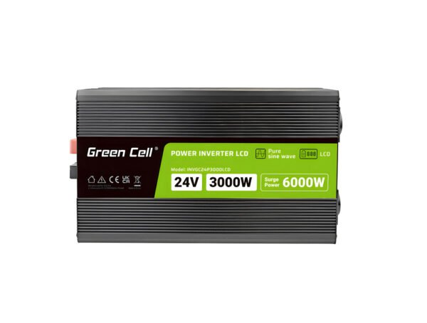 Įtampos keitiklis iš 24V į 220V 3000 6000W su ekranu Sinus Green Cell-2